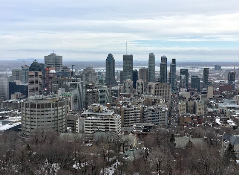 The amazing view as seen from Mont Royal.